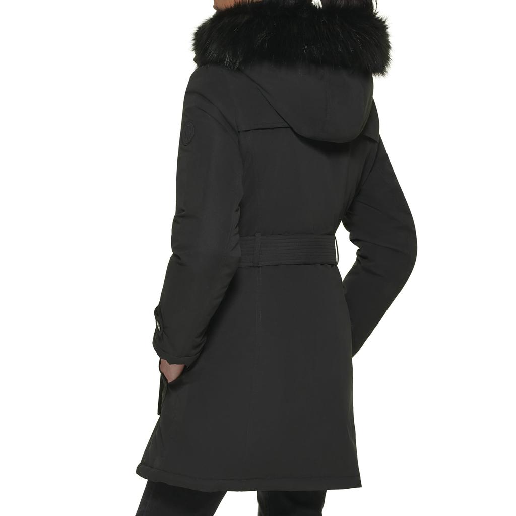 Faux Fur Hood Belted Anorak商品第2张图片规格展示