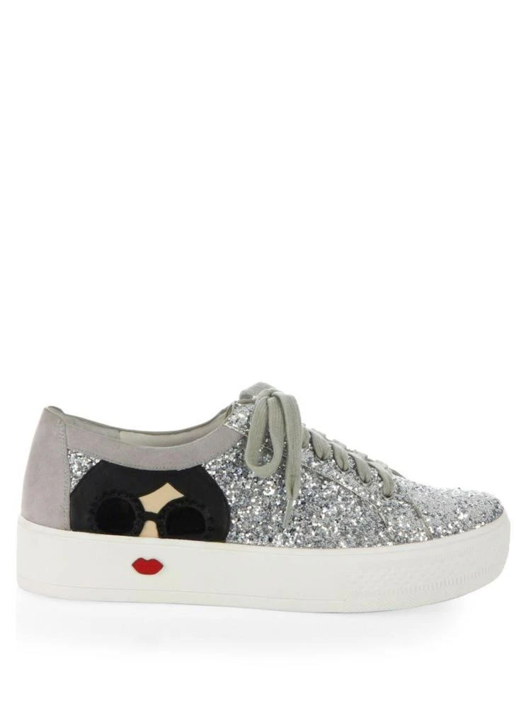 商品Alice + Olivia|Glitter Lace-Up Sneakers,价格¥750,第5张图片详细描述