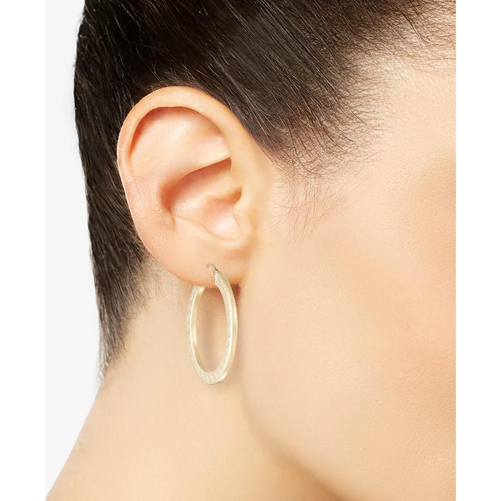 商品Macy's|Greek Key Design Round Hoop Earrings in 10k Yellow Gold,价格¥1795,第2张图片详细描述