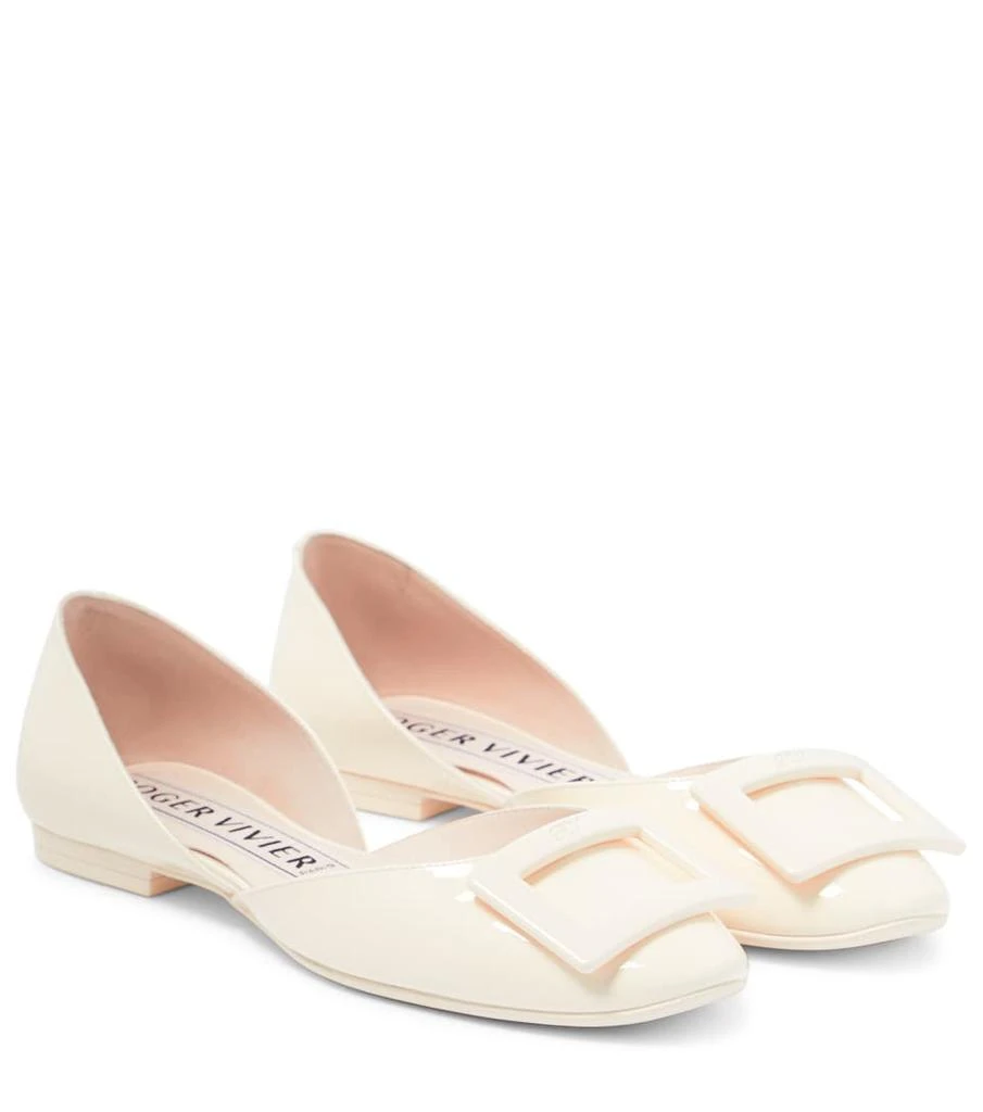 商品Roger Vivier|D'Orsay leather ballet flats,价格¥5174,第1张图片