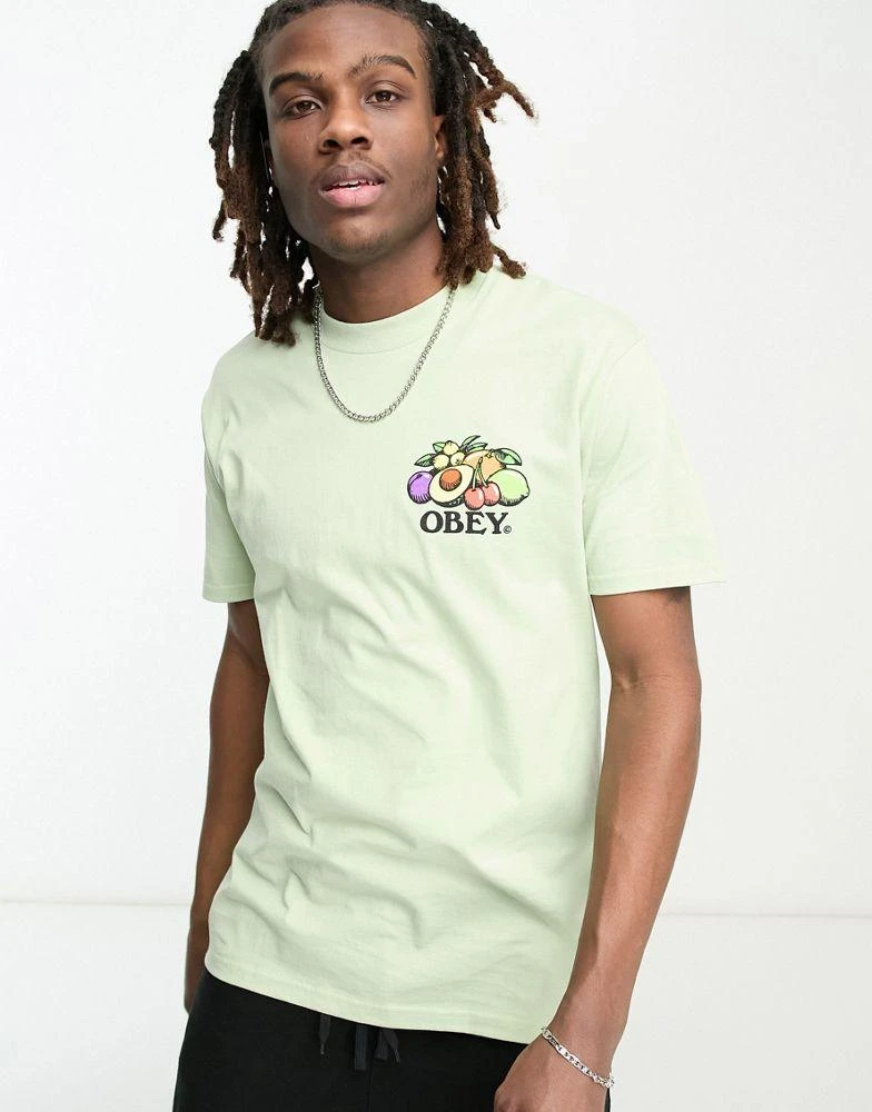 商品Obey|Obey bowl of fruit backprint t-shirt in green,价格¥141,第2张图片详细描述