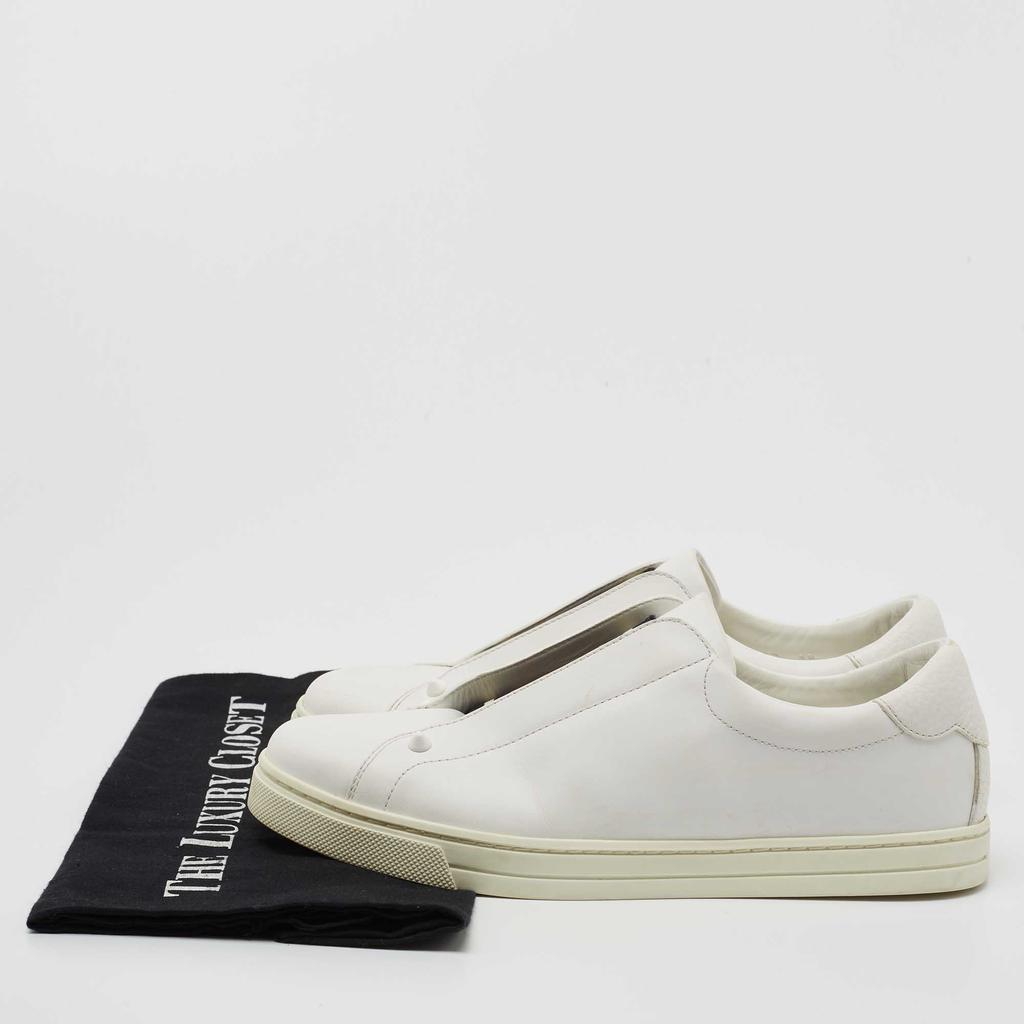 Fendi White Leather Knitted Logo Rockoclick Low Top Sneakers Size 38商品第9张图片规格展示