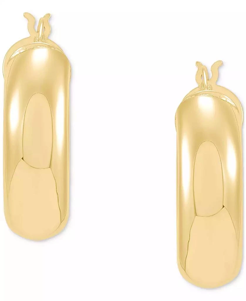 商品Italian Silver|Polished Tube Hoop Small Huggie Hoop Earrings in 18k Gold-Plated Sterling Silver, 1",价格¥1283,第3张图片详细描述