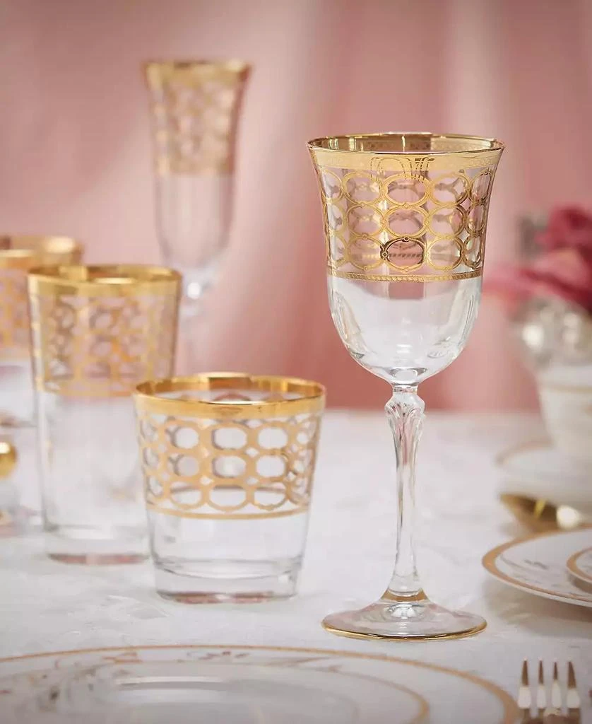 商品Lorren Home Trends|4 Piece Infinity Gold Ring Red Wine Goblet Set,价格¥525,第3张图片详细描述