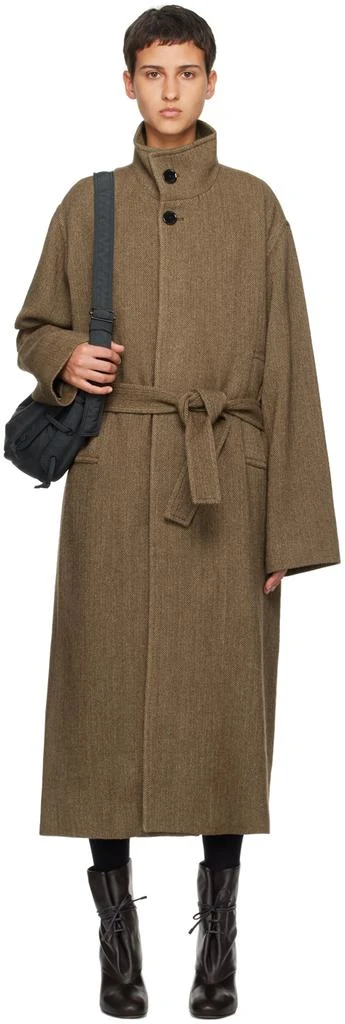 商品Lemaire|Brown Belted Coat,价格¥23321,第1张图片