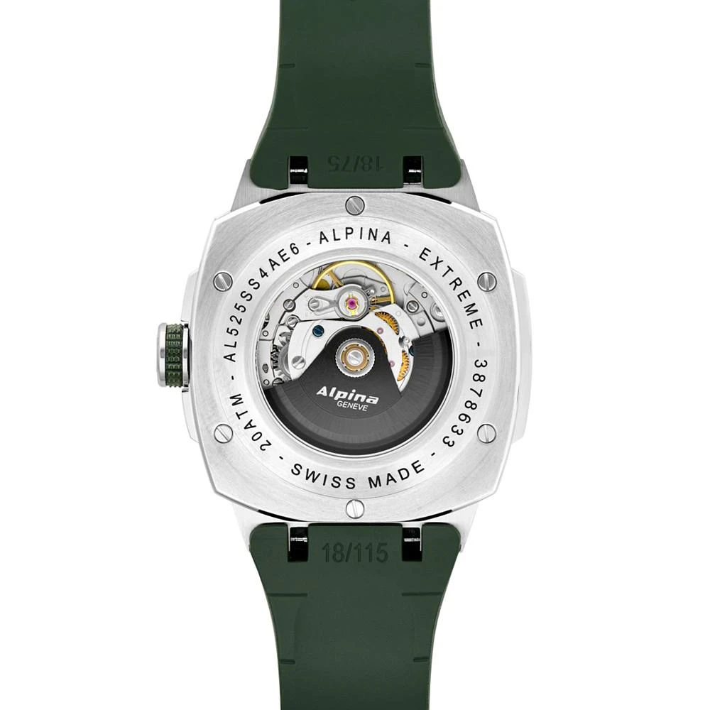商品Alpina|Men's Swiss Automatic Alpiner Green Rubber Strap Watch 41mm,价格¥12764,第3张图片详细描述