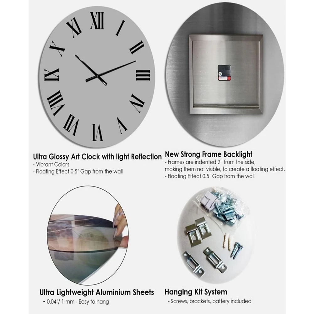 商品Designart|Dog with Biker Helmet Oversized Modern Wall Clock - 36 x 36,价格¥3038,第5张图片详细描述