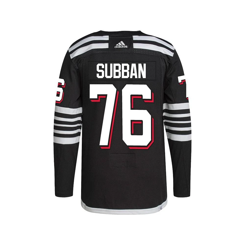 商品Adidas|Men's P.K. Subban Black New Jersey Devils 2021/22 Alternate Primegreen Authentic Pro Player Jersey,价格¥1724,第4张图片详细描述