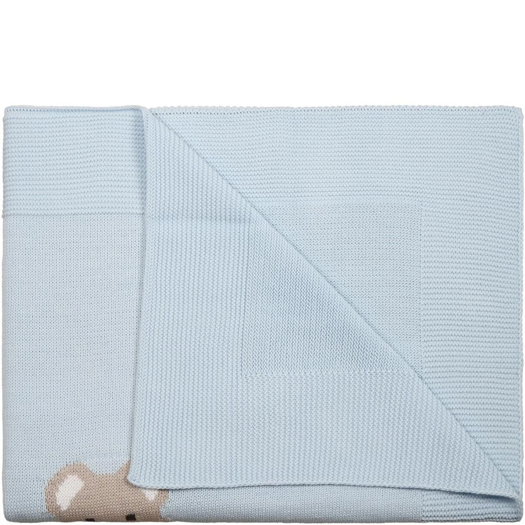 商品Little Bear|Little Bear Light Blue Cotton Blanket For Baby Boy,价格¥1329,第3张图片详细描述