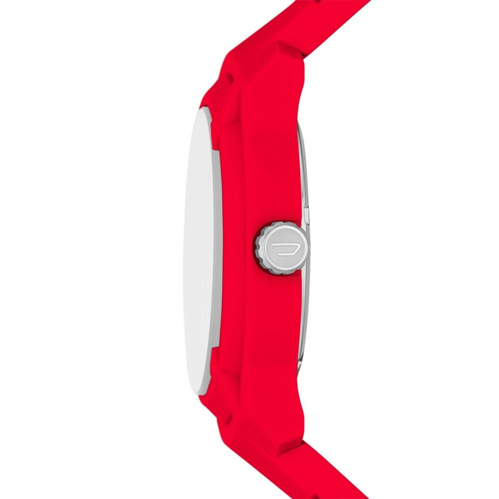 商品Diesel|Men's Red Silicone Strap Watch with Red and Black Nylon Bracelet Armbar Gift Set, 44mm,价格¥447,第2张图片详细描述