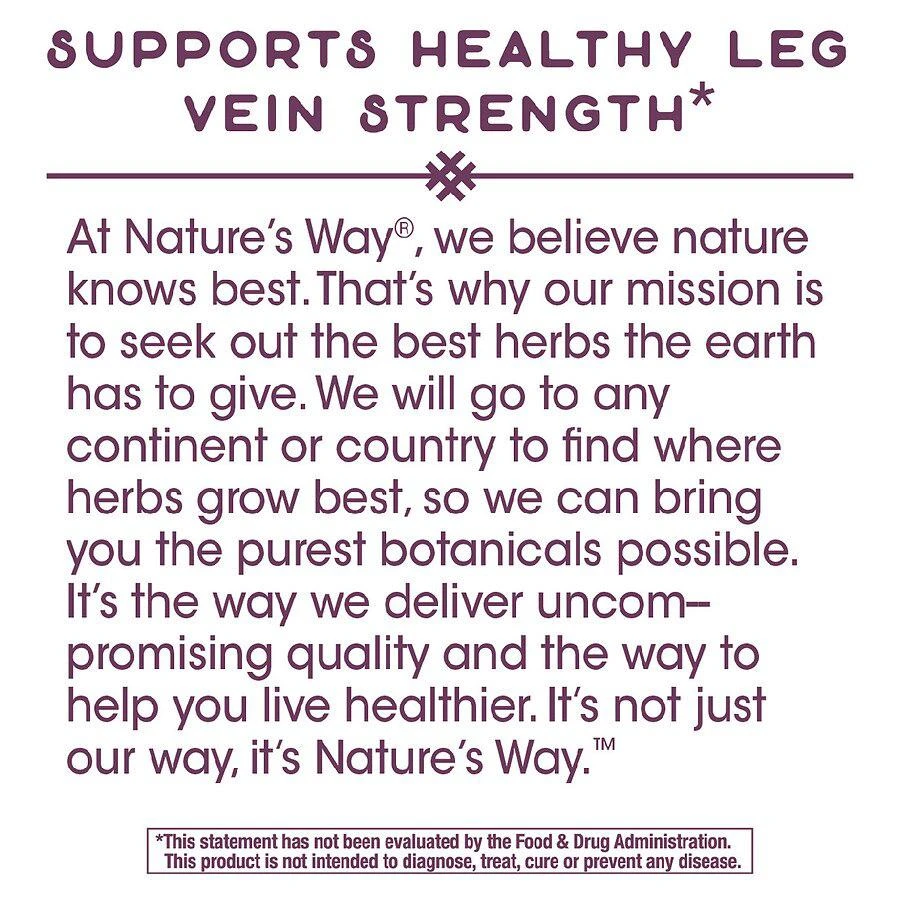 商品Nature's Way|Leg Veins Vegetarian Capsules,价格¥100,第5张图片详细描述