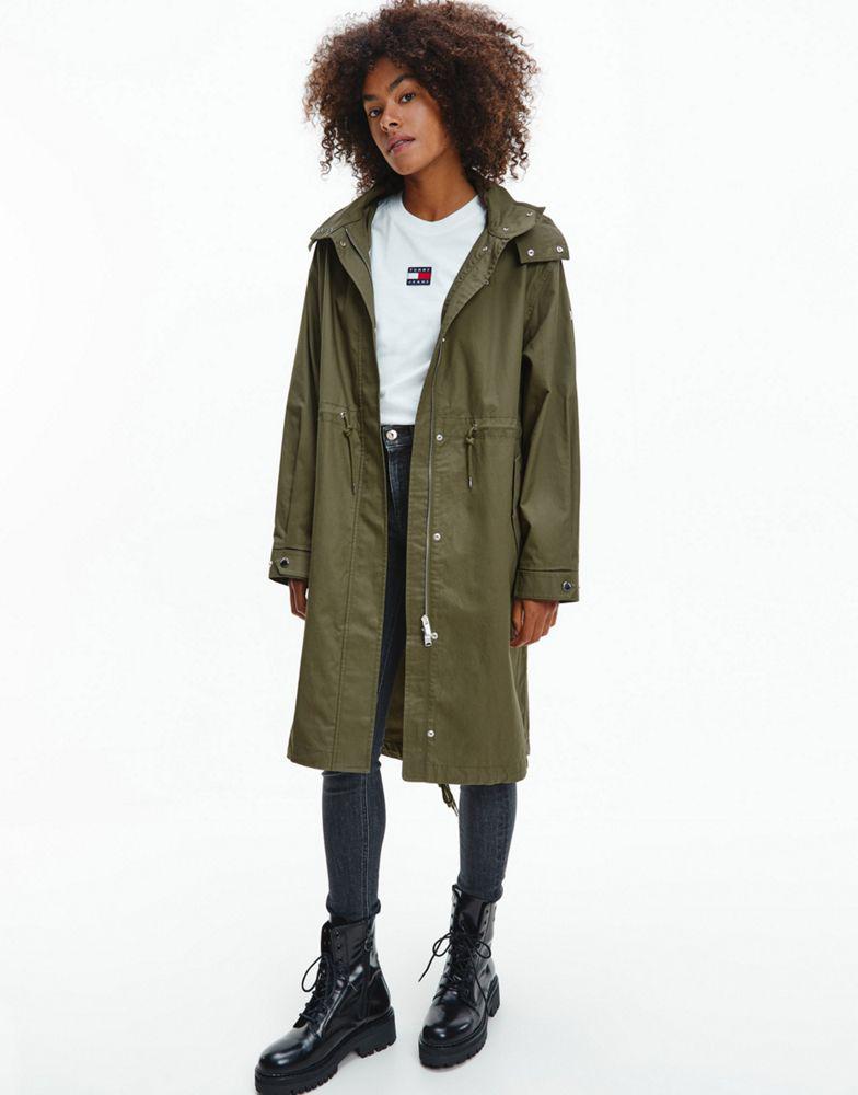 Tommy Jeans hooded parka in olive green商品第1张图片规格展示