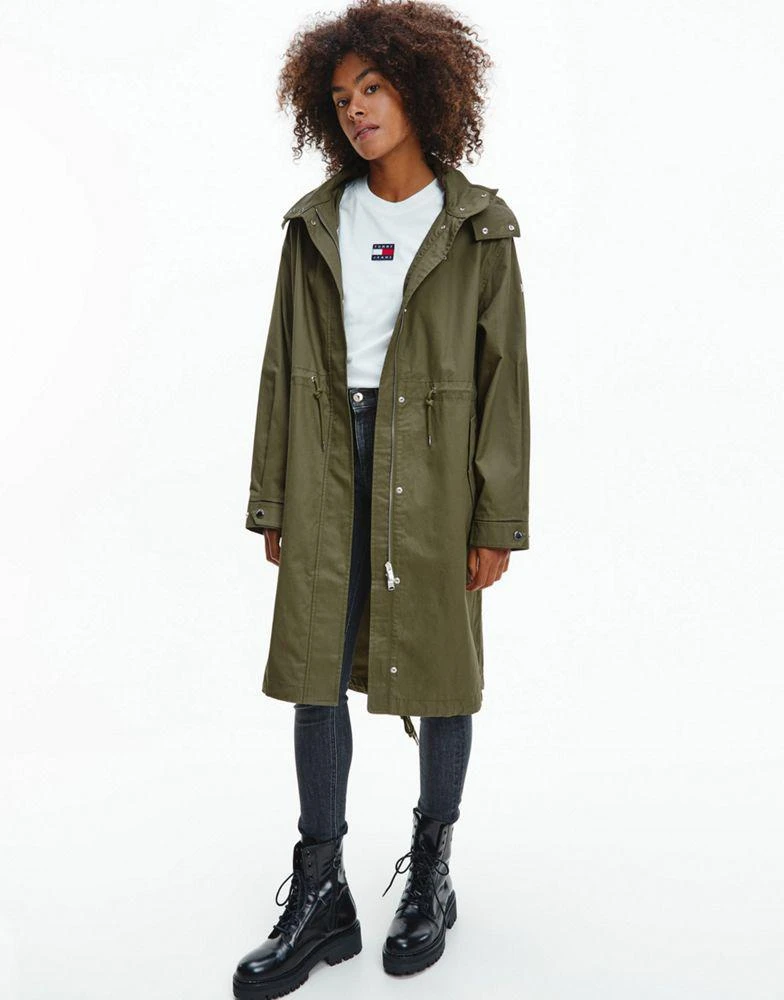 商品Tommy Hilfiger|Tommy Jeans hooded parka in olive green,价格¥1295,第1张图片