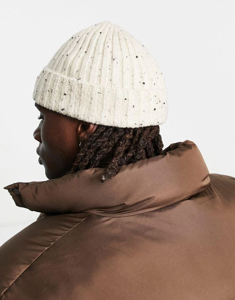 商品ASOS|ASOS DESIGN fisherman ribbed beanie in beige nep,价格¥66,第3张图片详细描述