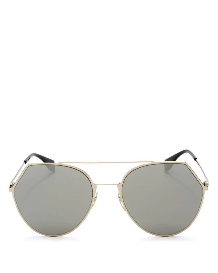 商品Fendi|Women's Mirrored Brow Bar Round Sunglasses, 55mm,价格¥3476,第1张图片