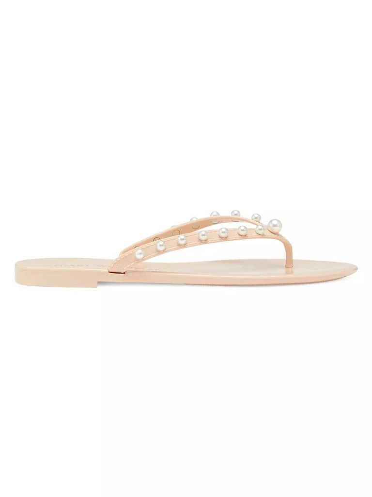 商品Stuart Weitzman|Glide Jelly Imitation Pearl-Embellished Flip-Flops,价格¥1125,第1张图片