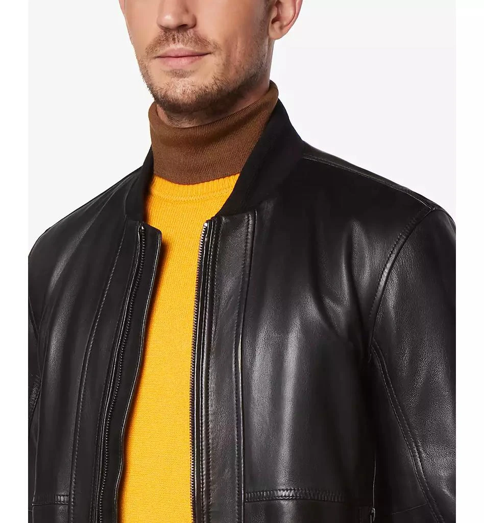 商品Marc New York by Andrew Marc|Men's MacNeil Smooth Leather Bomber Jacket,价格¥4796,第4张图片详细描述