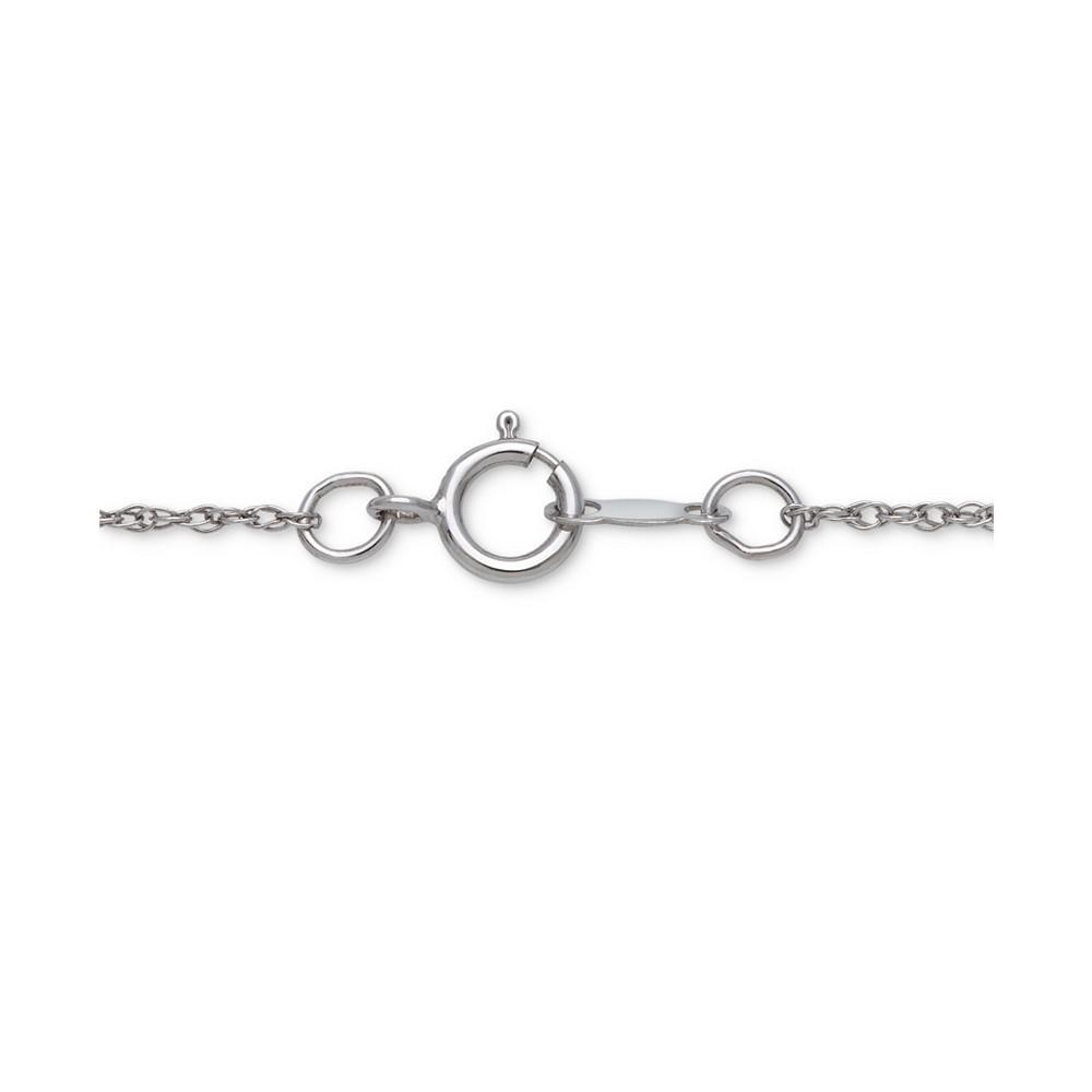 商品Belle de Mer|Cultured Freshwater Button Pearl (4 - 6mm) & Cubic Zirconia Heart 18" Pendant Necklace in Sterling Silver,价格¥275,第5张图片详细描述