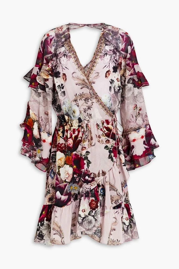 商品Camilla|Ruffled loral-print silk crepe de chine mini wrap dress,价格¥1419,第1张图片