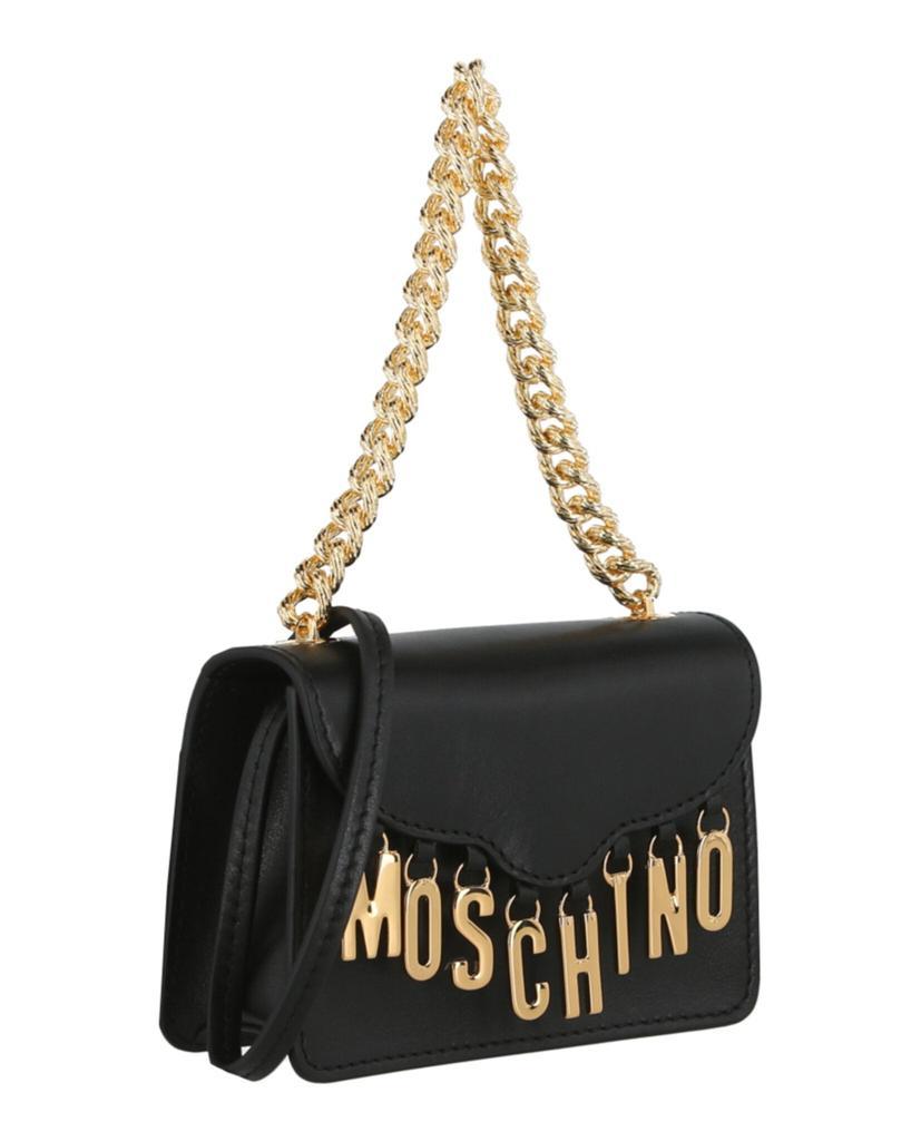 商品Moschino|Lettering Charm Leather Crossbody Bag,价格¥3136,第4张图片详细描述