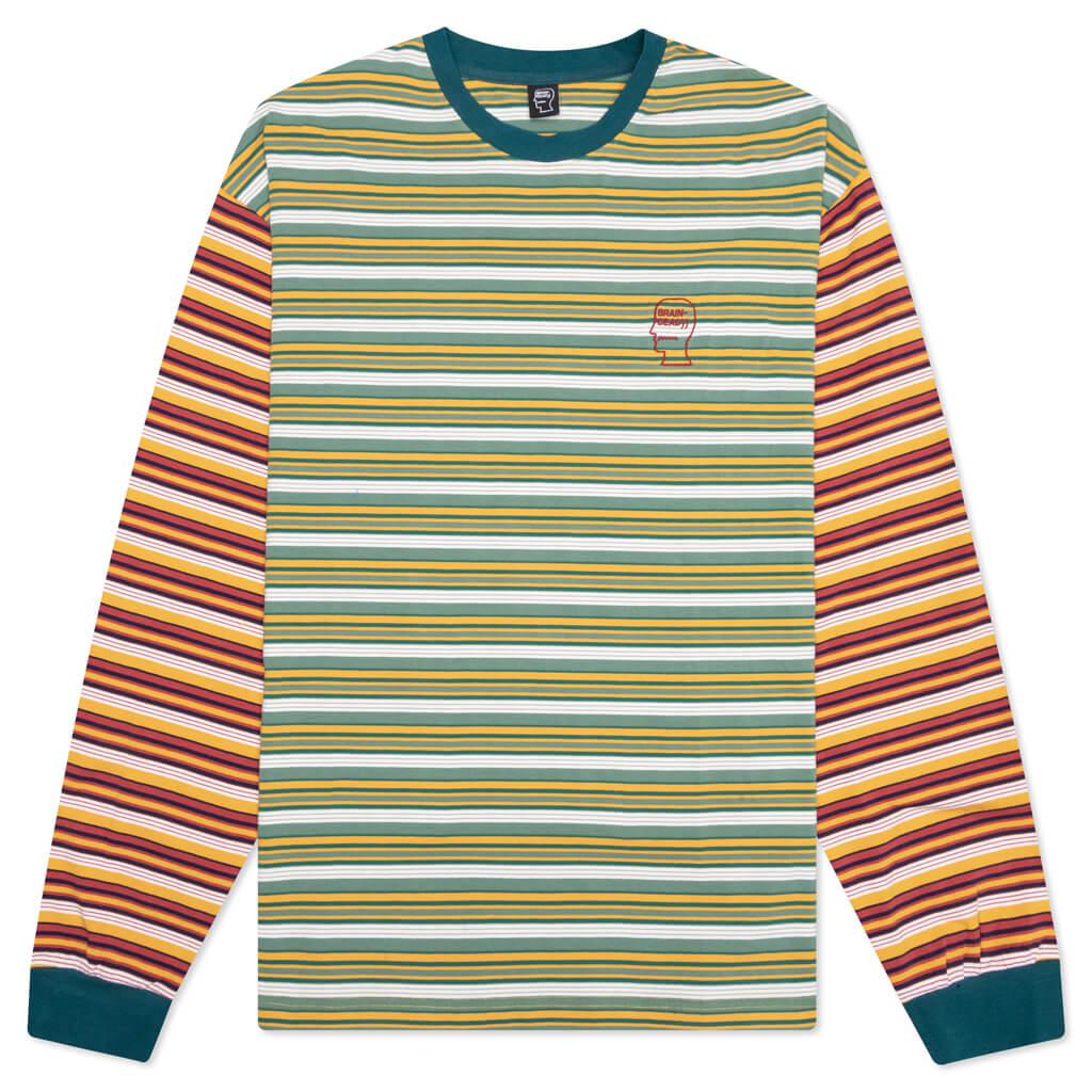 Brain Dead Nineties Blocked Striped Long Sleeve - Mallard商品第1张图片规格展示