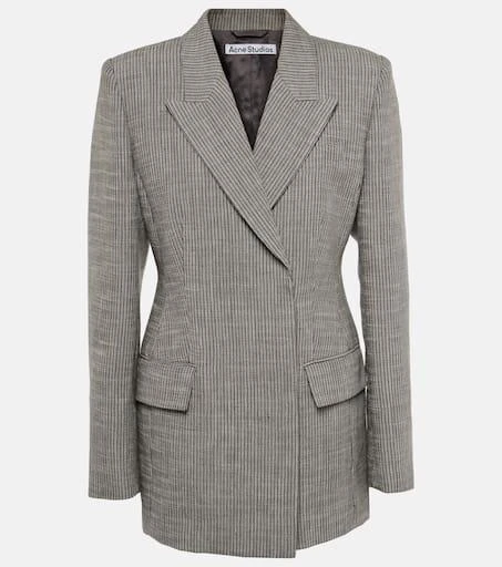 商品Acne Studios|Pinstripe double-breasted linen-blend blazer,价格¥8726,第1张图片