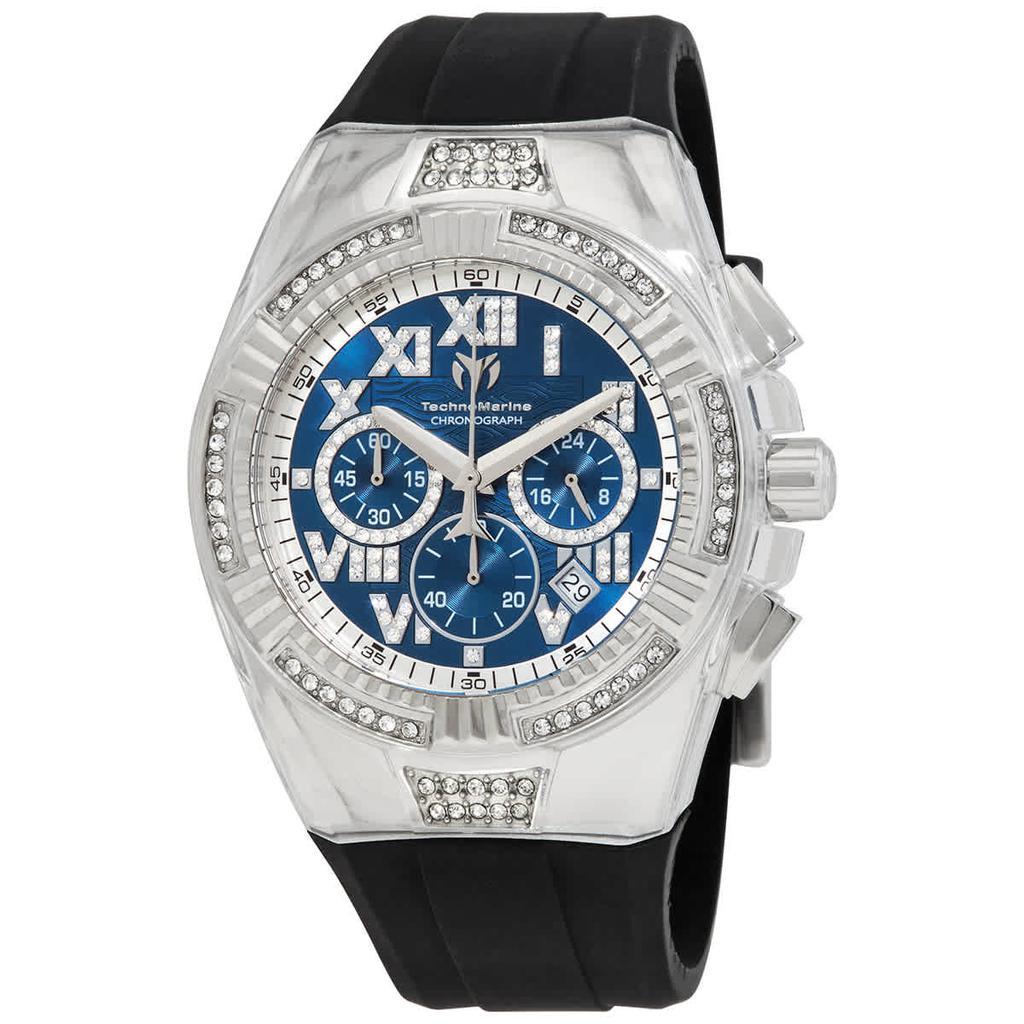 商品TechnoMarine|Cruise Glitz Chronograph Quartz Crystal Blue Dial Mens Watch TM-121127,价格¥925,第1张图片