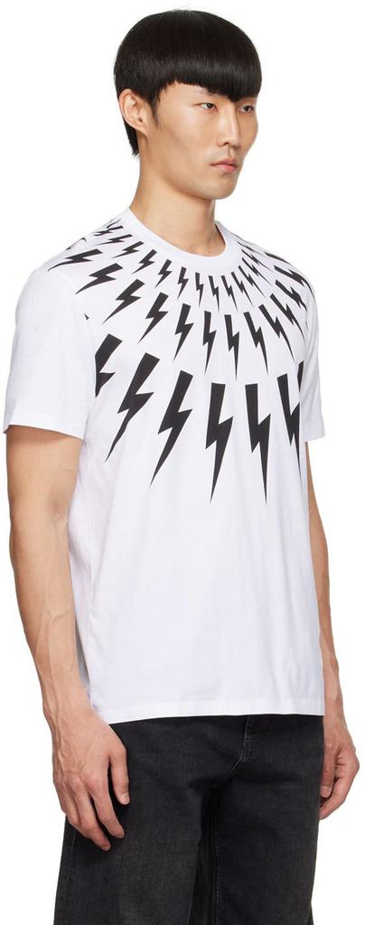 White Fair Isle Thunderbolt T-Shirt商品第2张图片规格展示