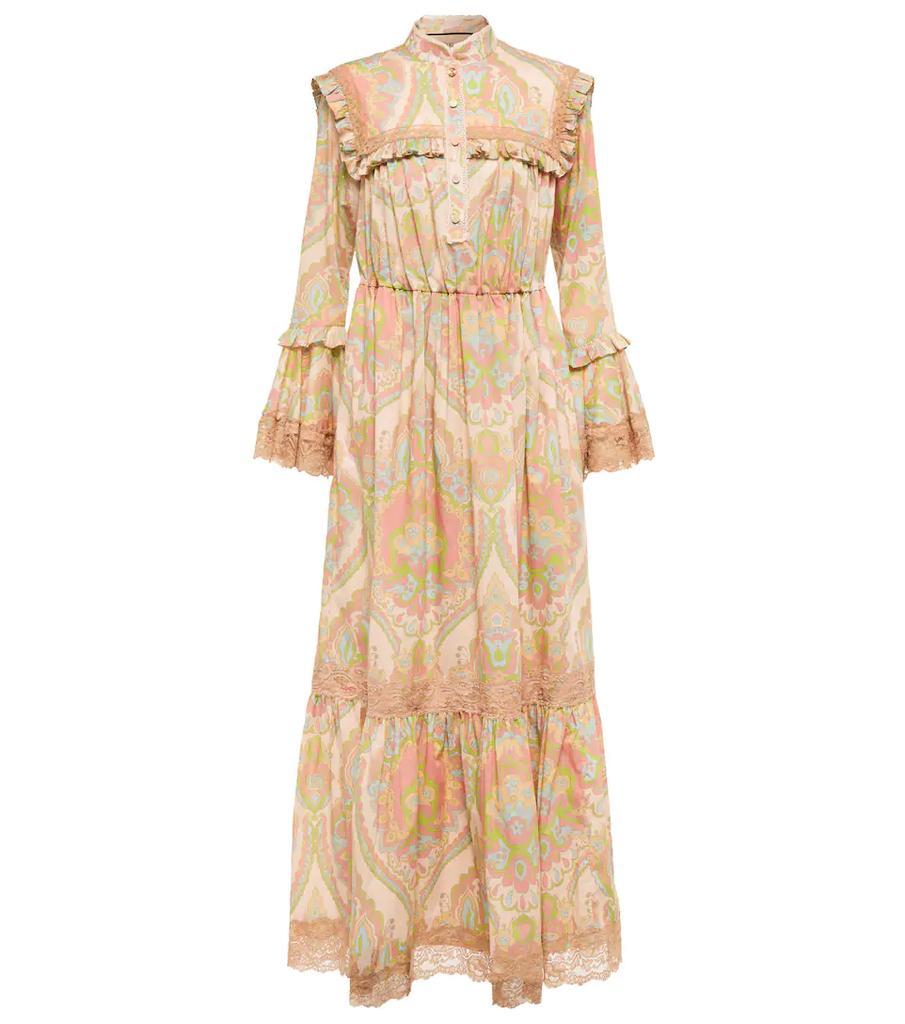 商品Gucci|花卉棉质平纹细布加长连衣裙,价格¥30977,第1张图片