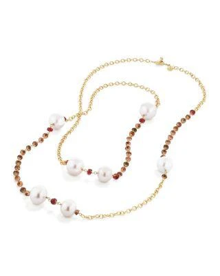 商品David Yurman|Solari Link Necklace in 18K Gold with Cultured Yellow South Sea Pearl and Andalusite,价格¥41176,第2张图片详细描述