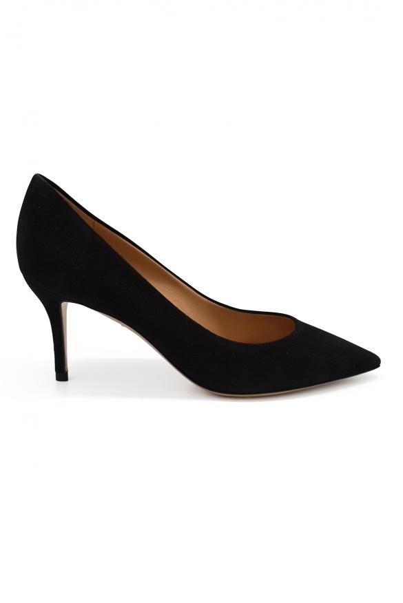 Luxury Shoes For Women   Salvatore Ferragamo Black Suede Pumps商品第1张图片规格展示