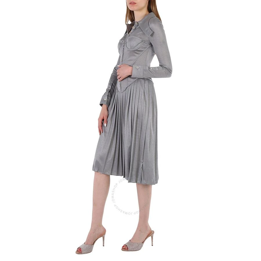 商品Burberry|Grey Melange Marcella Pleated Jersey Corset Dress,价格¥6344,第3张图片详细描述