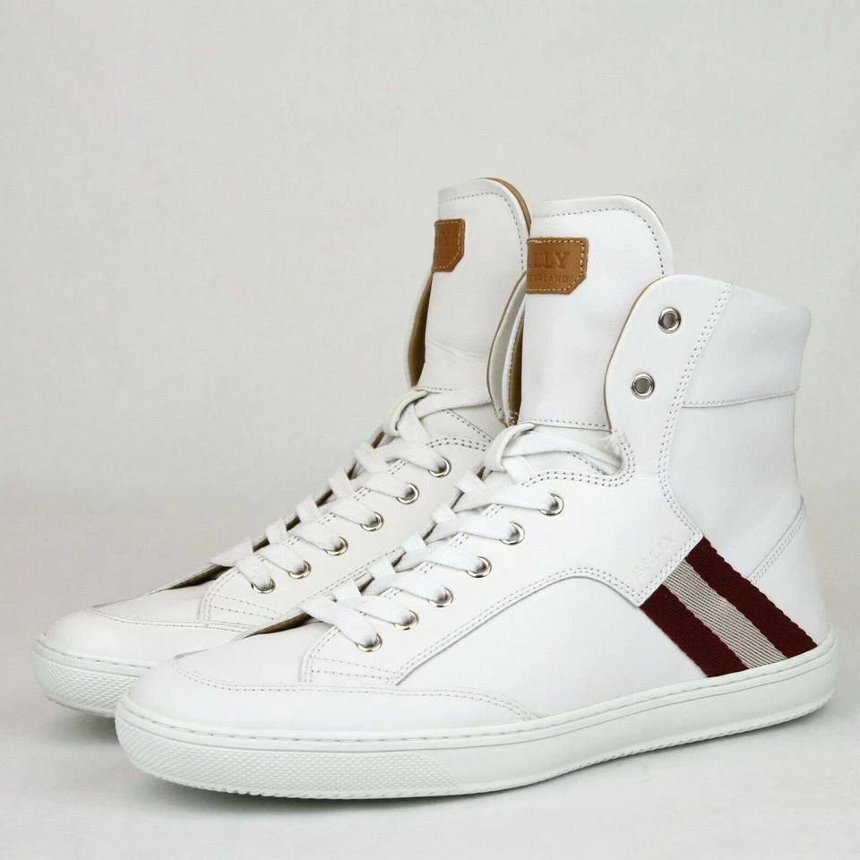 商品Bally|NEW Bally Oldani Men's White Calf Leather Sneakers,价格¥1652,第2张图片详细描述