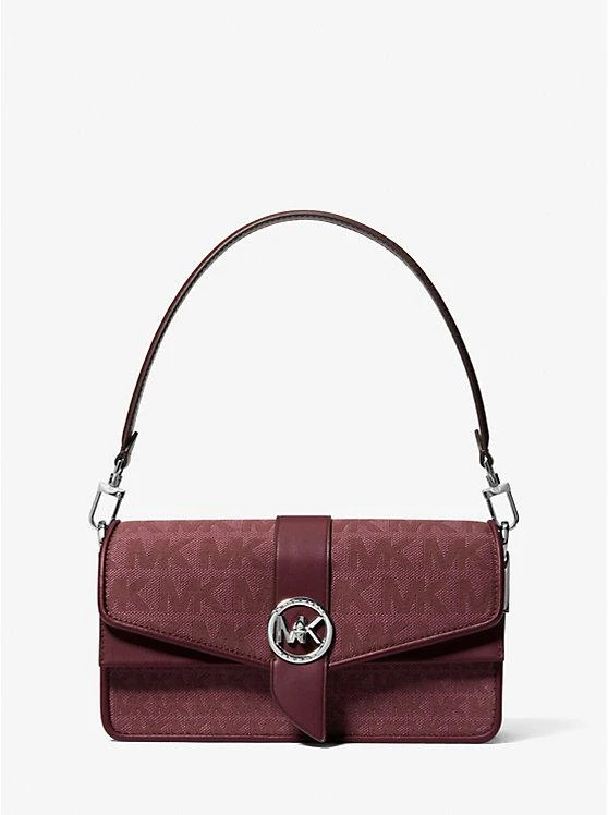 商品Michael Kors|Greenwich Medium Logo Jacquard Shoulder Bag,价格¥893,第1张图片
