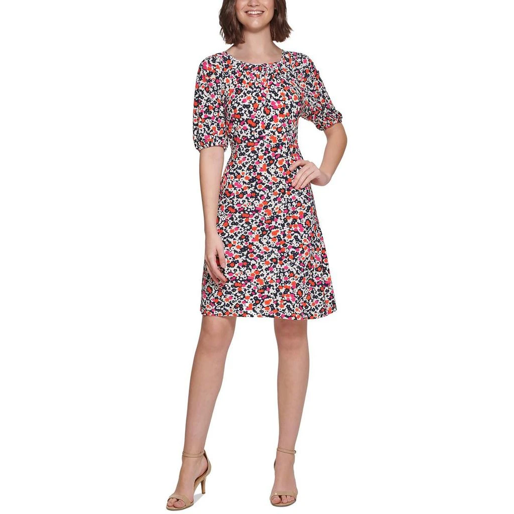 商品Tommy Hilfiger|Tommy Hilfiger Womens Petites Floral Print Mini Fit & Flare Dress,价格¥158,第1张图片