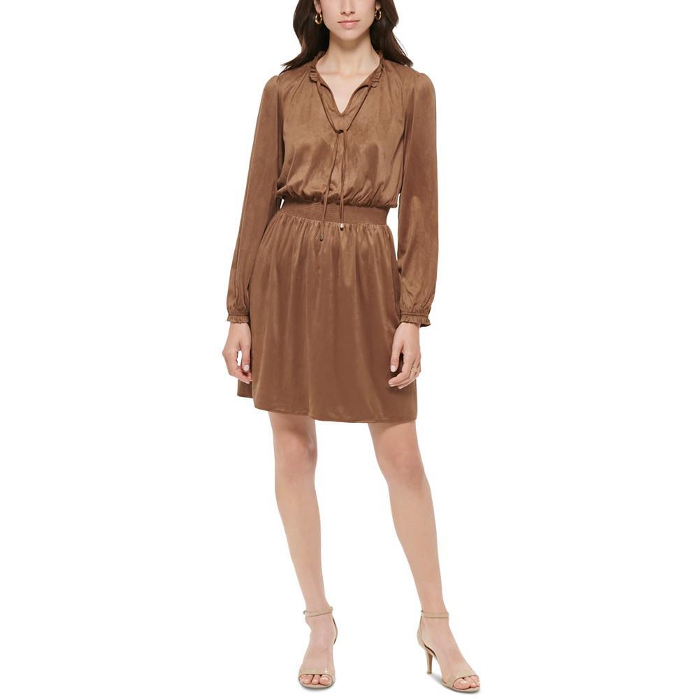 商品Tommy Hilfiger|Petite Faux-Suede Split-Neck Pullover Dress,价格¥557,第1张图片