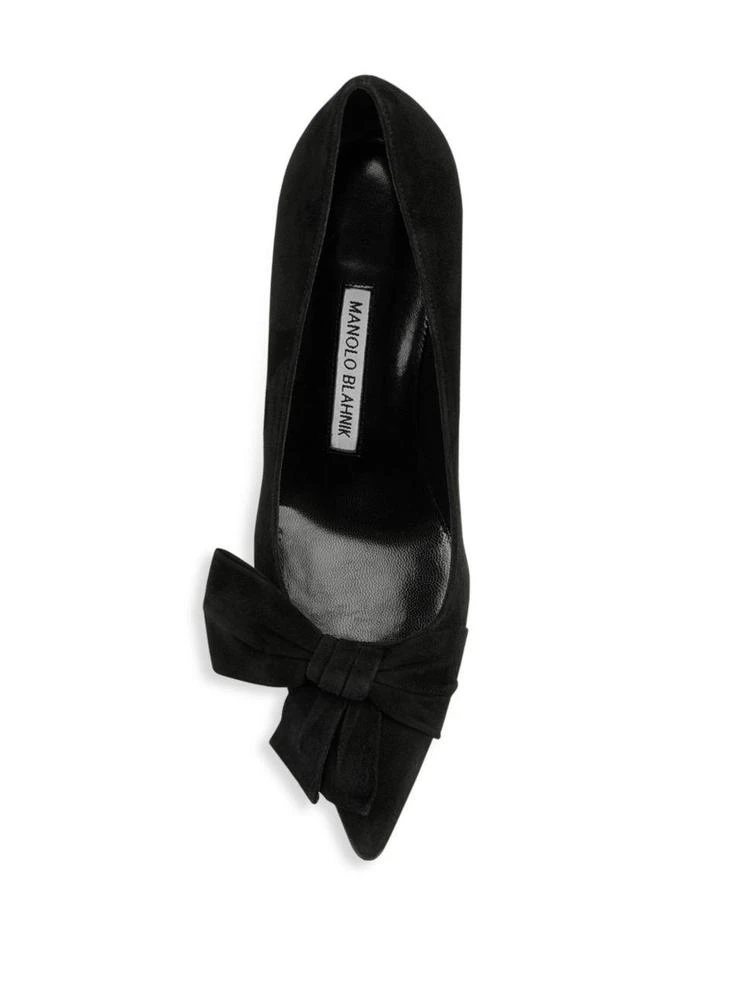 商品Manolo Blahnik|Beccara 90 Bow Suede Point Toe Pumps,价格¥2383,第4张图片详细描述