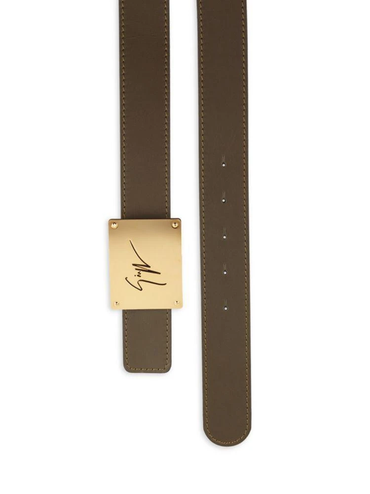 商品Giuseppe Zanotti|Logo Buckle Leather Belt,价格¥1197,第2张图片详细描述