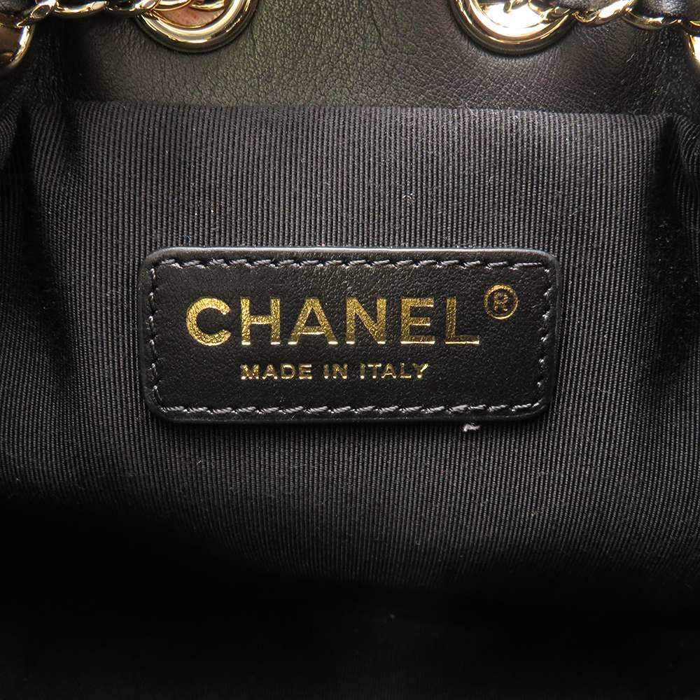 Chanel Black Leather Egyptian Amulet CC Mini Bucket Bag商品第6张图片规格展示
