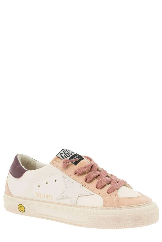 商品Golden Goose|Golden Goose Kids May Round Toe Lace-Up Sneakers,价格¥1451,第2张图片详细描述