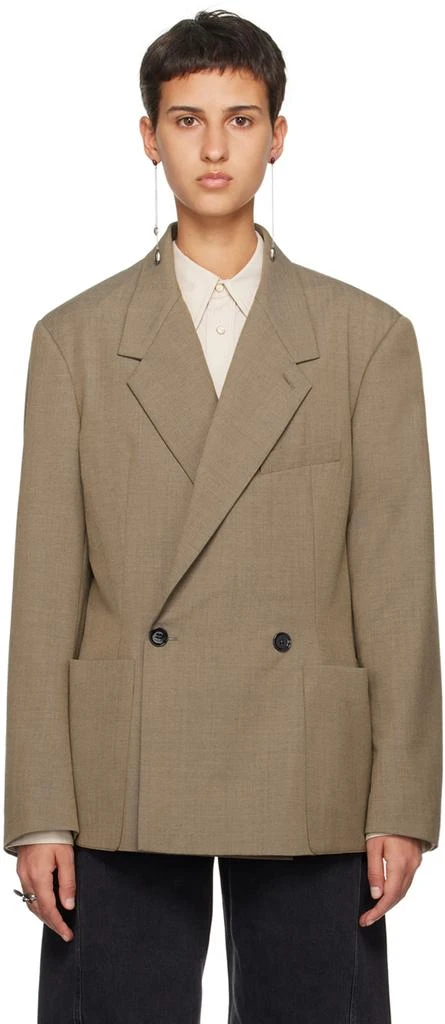 商品Lemaire|Beige Soft Tailored Blazer,价格¥3377,第1张图片