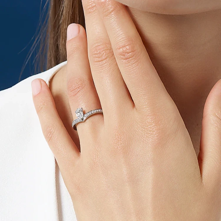 商品[国内直发] Chaumet|尚美巴黎 加冕.爱系列白鹭冠冕 铂金 戒指 女款 银色,价格¥50251,第4张图片详细描述