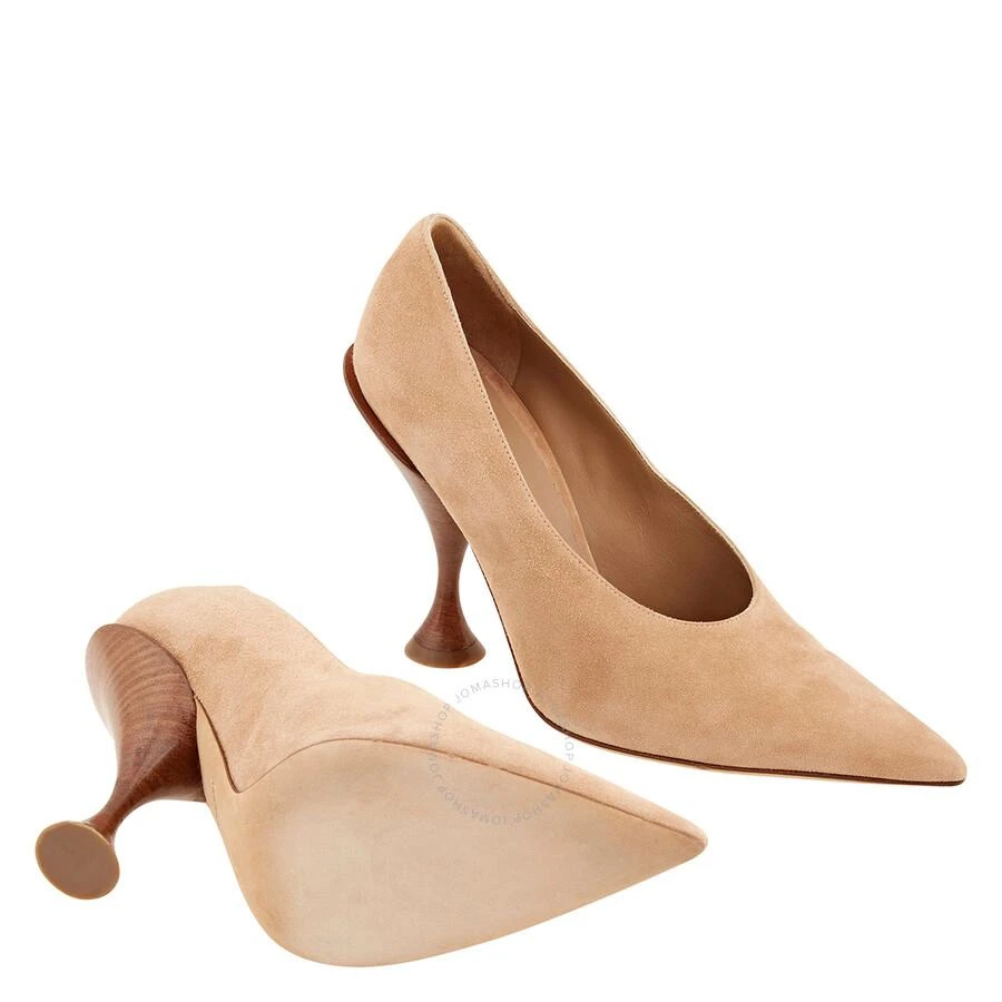 商品Burberry|Burberry Suede Pumps On Decorative Heel, Brand Size 36 (US Size 6),价格¥893,第2张图片详细描述