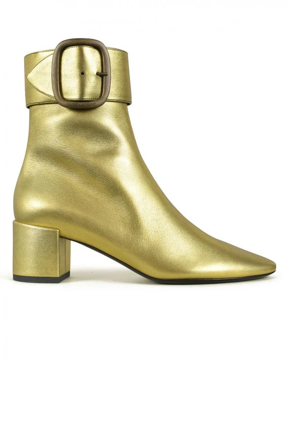 商品Yves Saint Laurent|Women luxury shoes saint laurent joplin ankle boots in golden leather,价格¥6092,第1张图片
