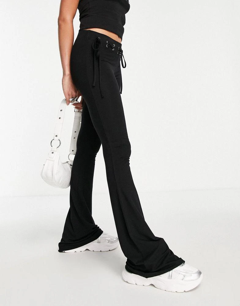 商品AsYou|ASYOU flare trouser with lace up waist in black,价格¥125,第3张图片详细描述