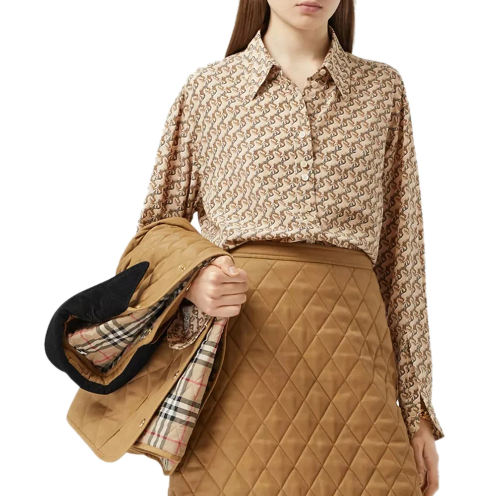 BURBERRY 博柏利 女士米色丝质衬衫 8032108 商品
