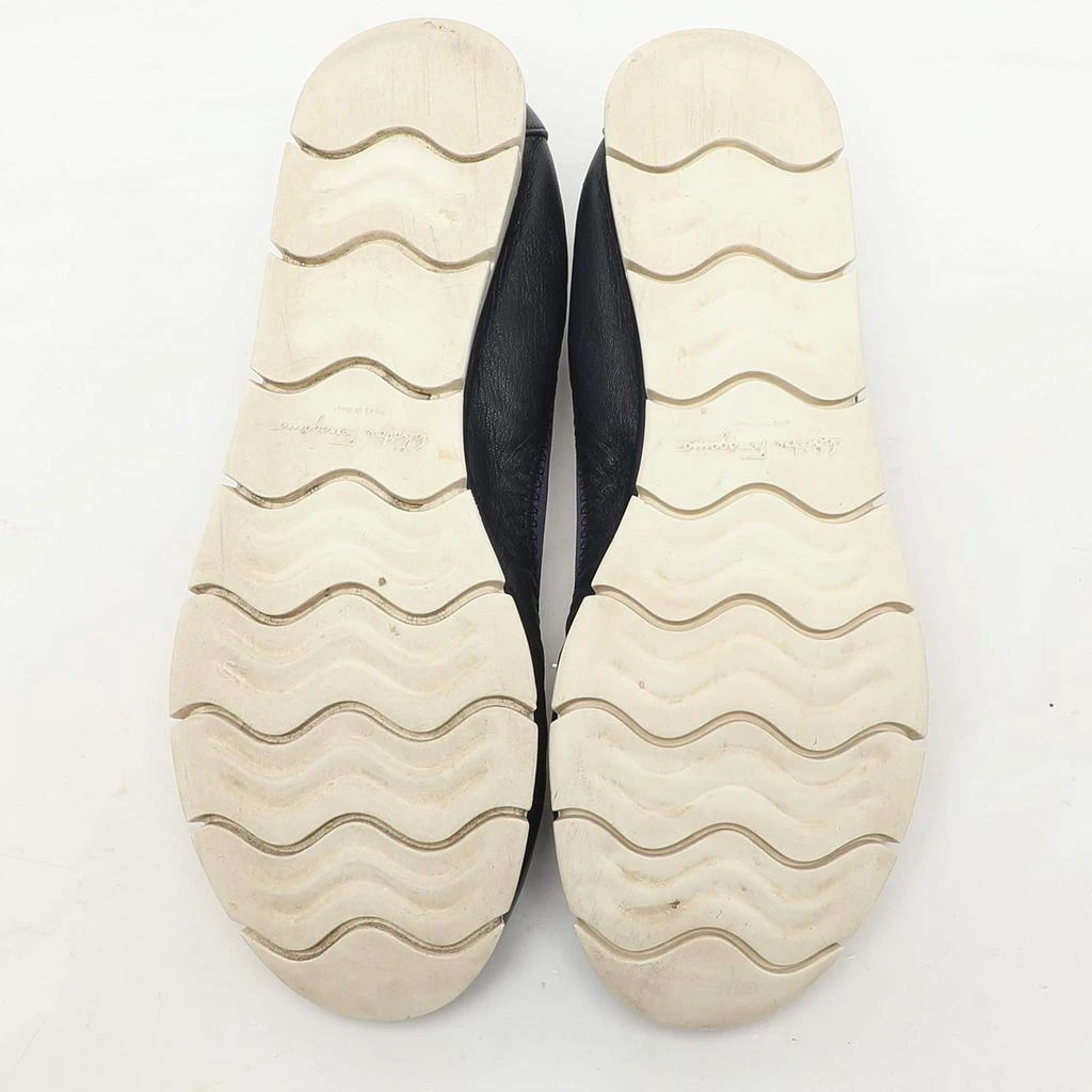 Salvatore Ferragamo Navy Blue Leather Vara Bow Ballet Flats Size 37.5 商品