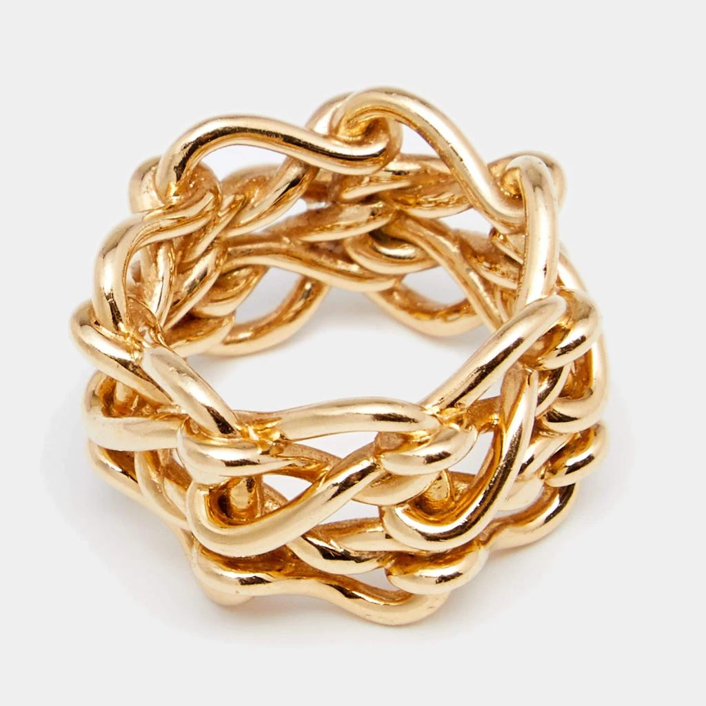 商品[二手商品] Cartier|Cartier Maillon Infini De Cartier Woven Motif 18k Yellow Gold Band Ring Size 53,价格¥16239,第4张图片详细描述