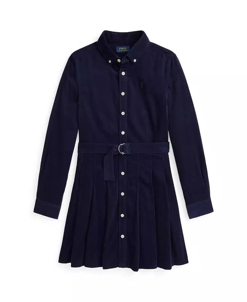 商品Ralph Lauren|Big Girls Belted Pleated Corduroy Shirtdress,价格¥238,第1张图片