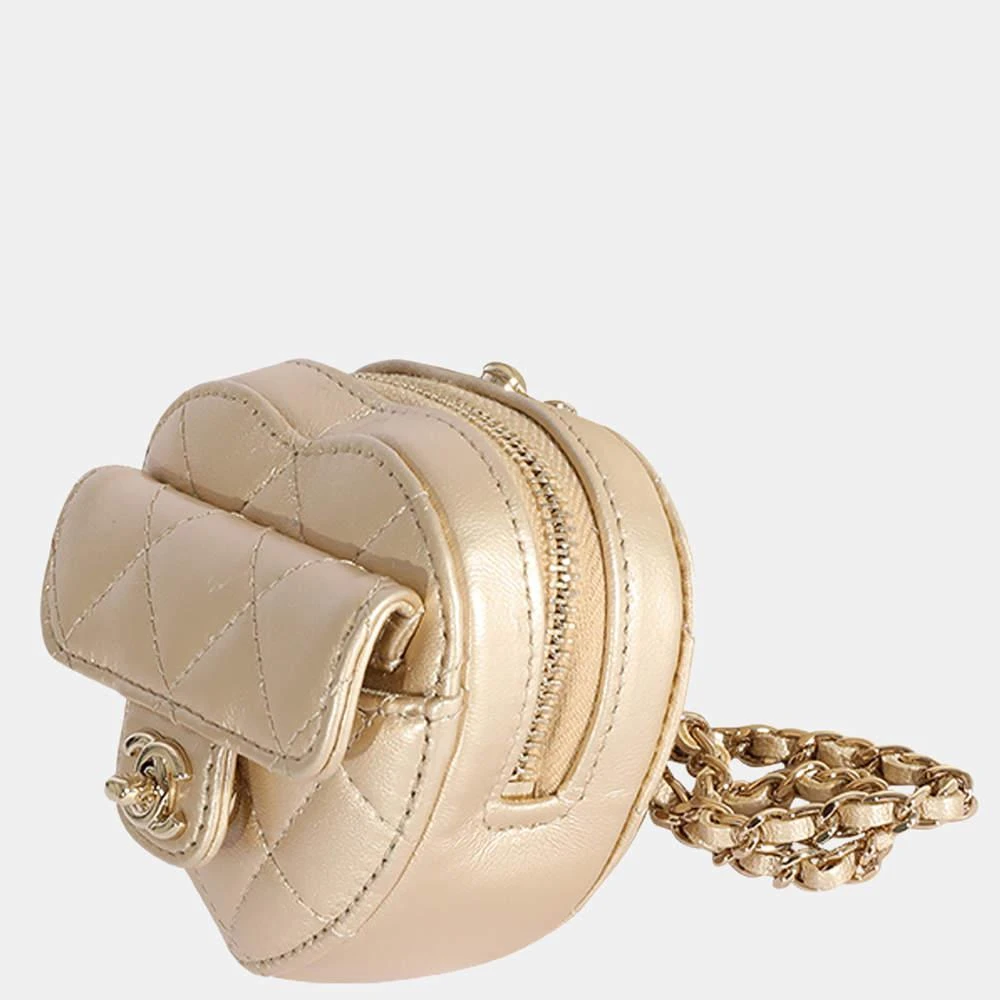 商品[二手商品] Chanel|Chanel Gold Quilted Lambskin Leather Heart Shoulder Bag ,价格¥33995,第2张图片详细描述